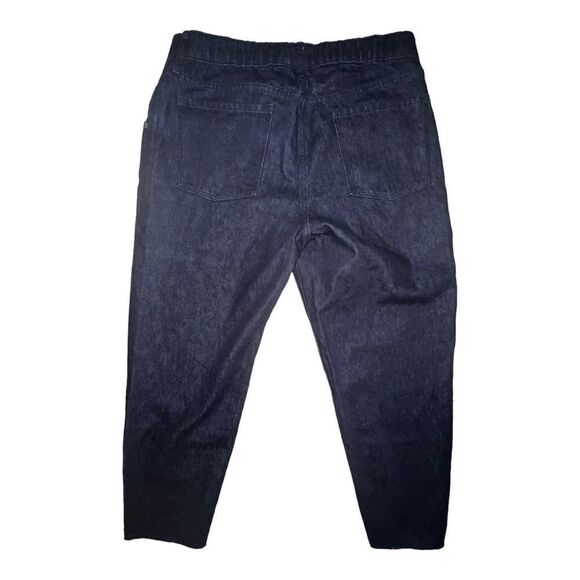 Old Navy Dark Wash Maternity Cropped Blue Jeans Loose Front Low Panel 12 NWOT - Picture 3 of 5